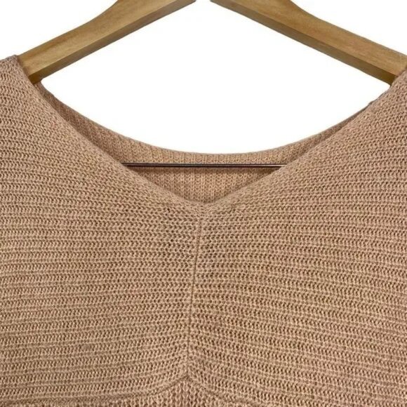 LUMIERE WOMEN'S LONG SLEEVE CREAM KNIT TUNIC SWEATER LARGE - Picture 3 of 6